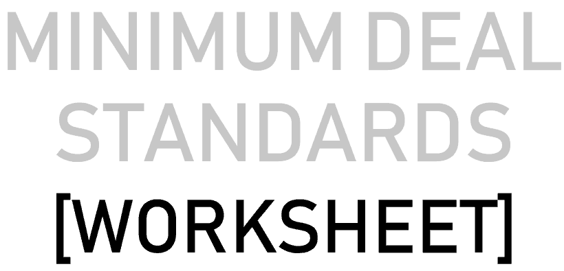 Minimum Deal Standards Worksheet